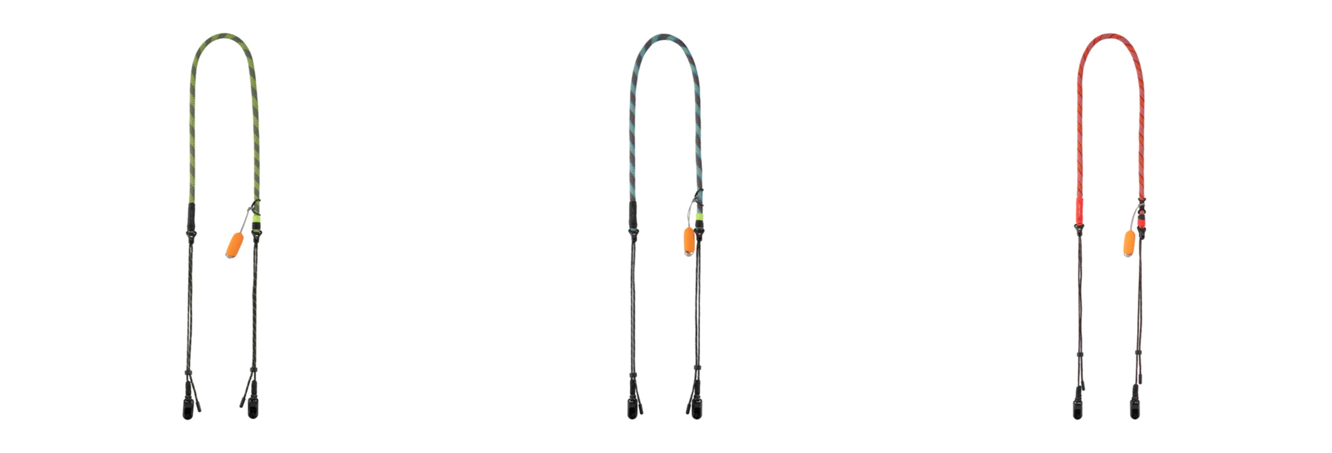 左からウィルダネス グリーン、オーロラブルー、ブレイズレッド