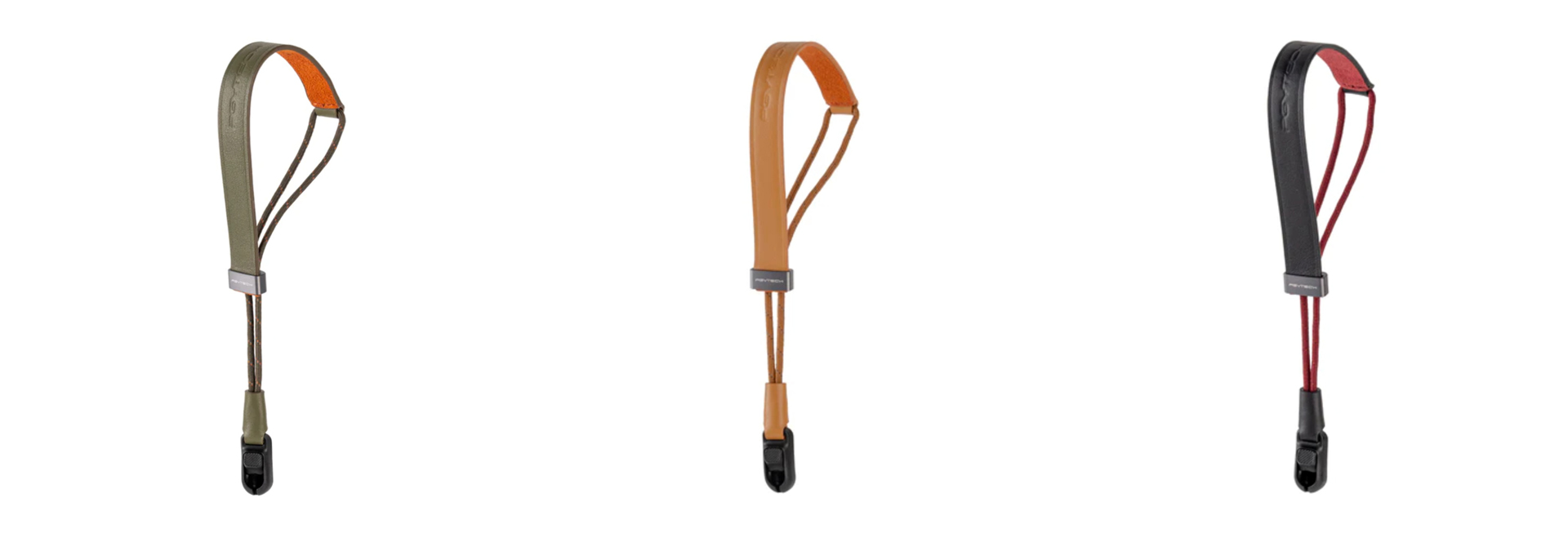 左からオリーブグリーン、キャラメルブラウン、ミッドナイトブラック