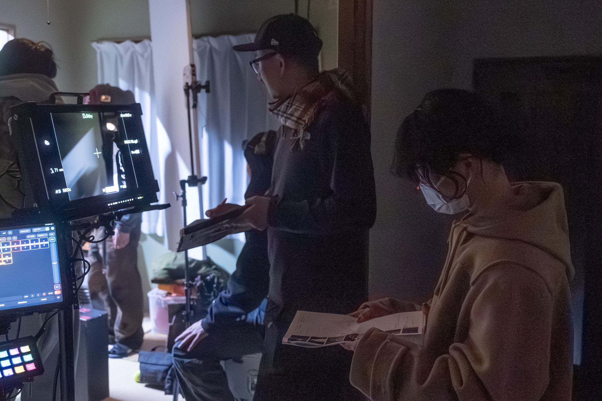 撮影中の河合さん