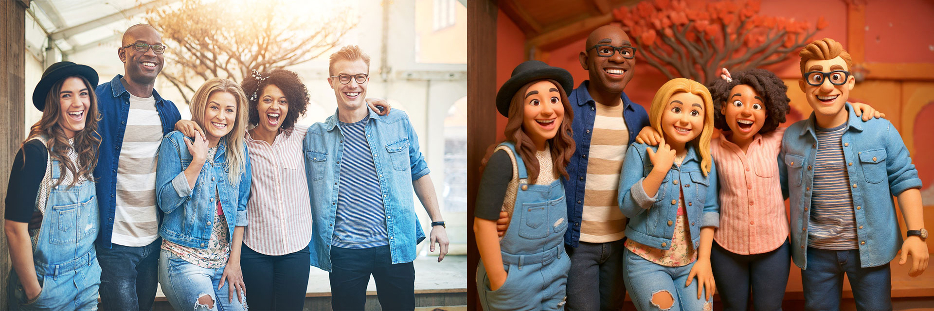 生成AIでクレイアニメ風の画像に変換した様子