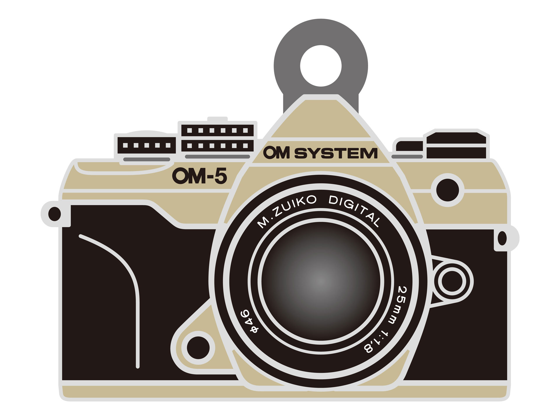 OM SYSTEM OM-5 Mark II サンドベージュカラーオリジナルチャーム（イメージ）