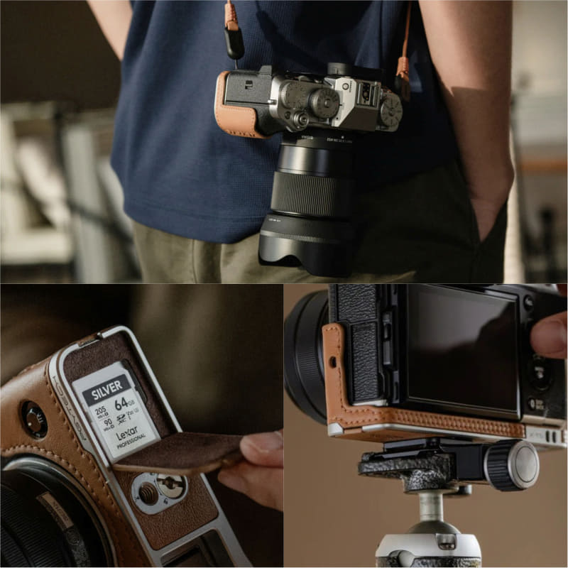 X-M5」「X100VI」などに対応したPGYTECHのレザーカメラケース