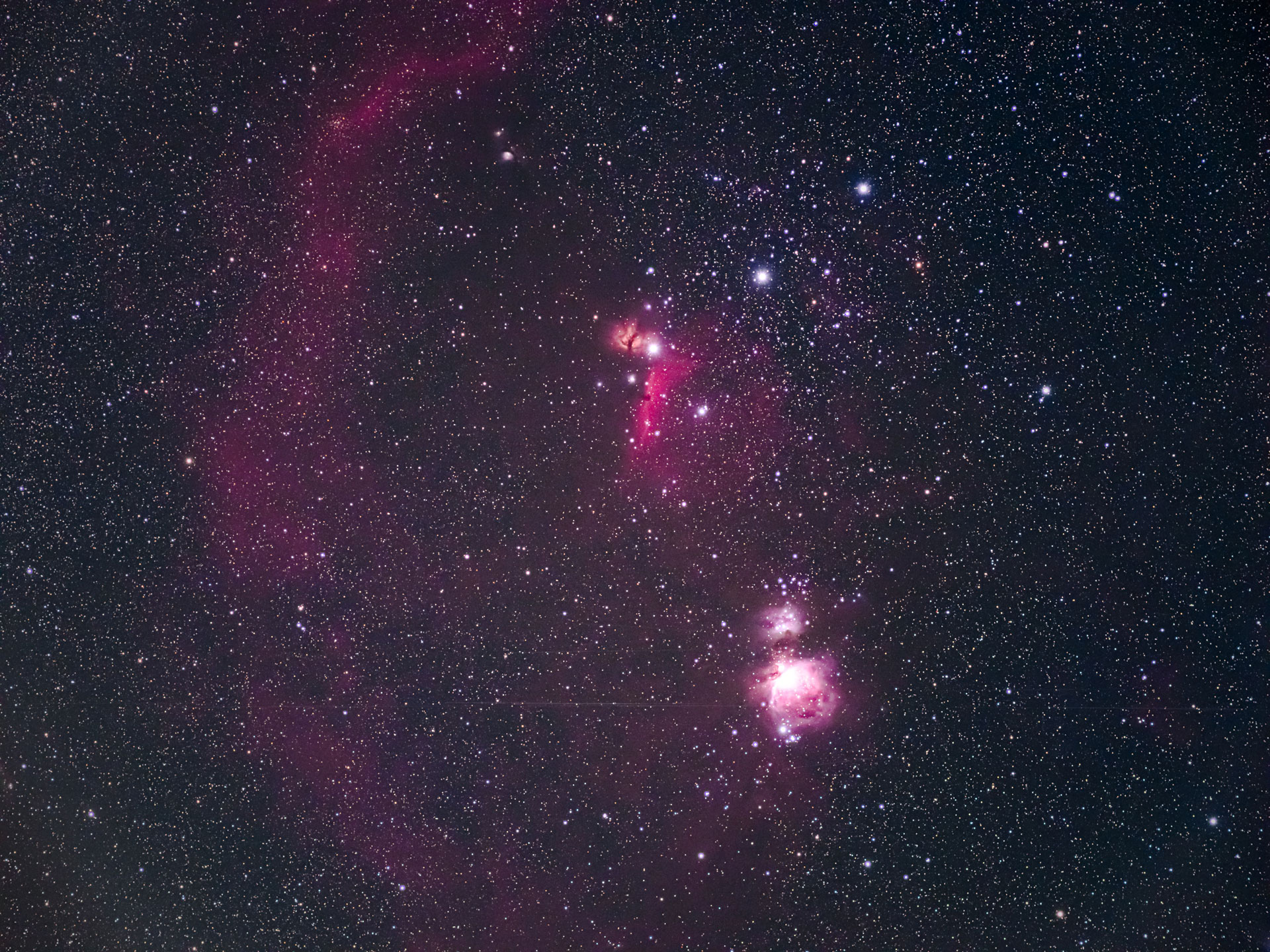 OM SYSTEM OM-3 ASTROで撮影した星雲（ソフトウェアで画像処理済み）