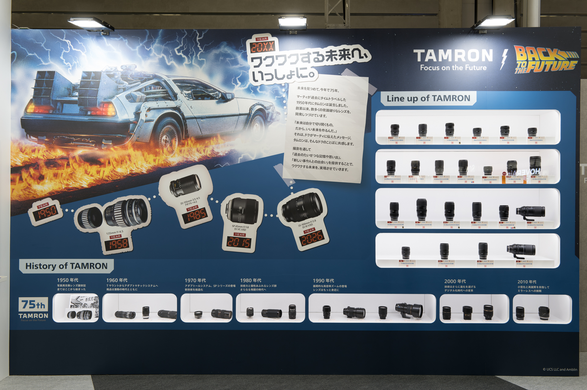 タムロンブースのヒストリー展示