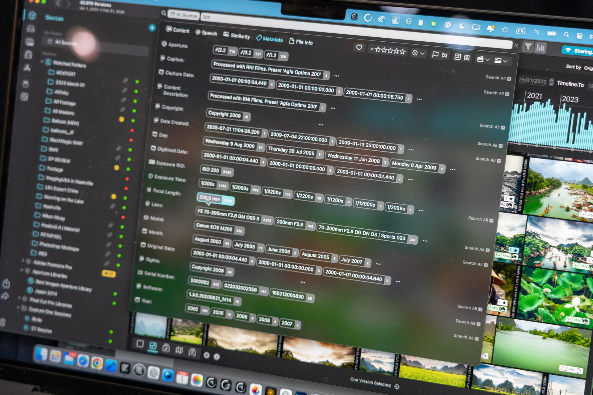 Exifデータも条件に加えられる
