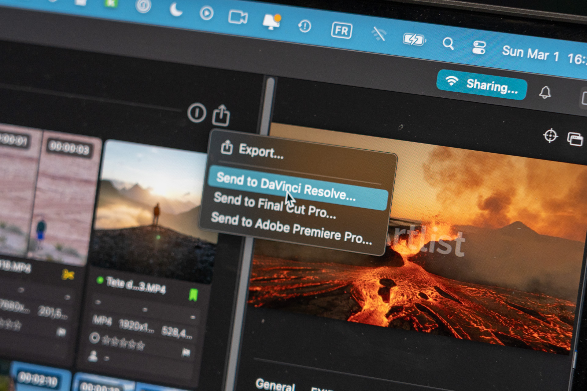 サブクリップは動画編集ソフトに送ることができる