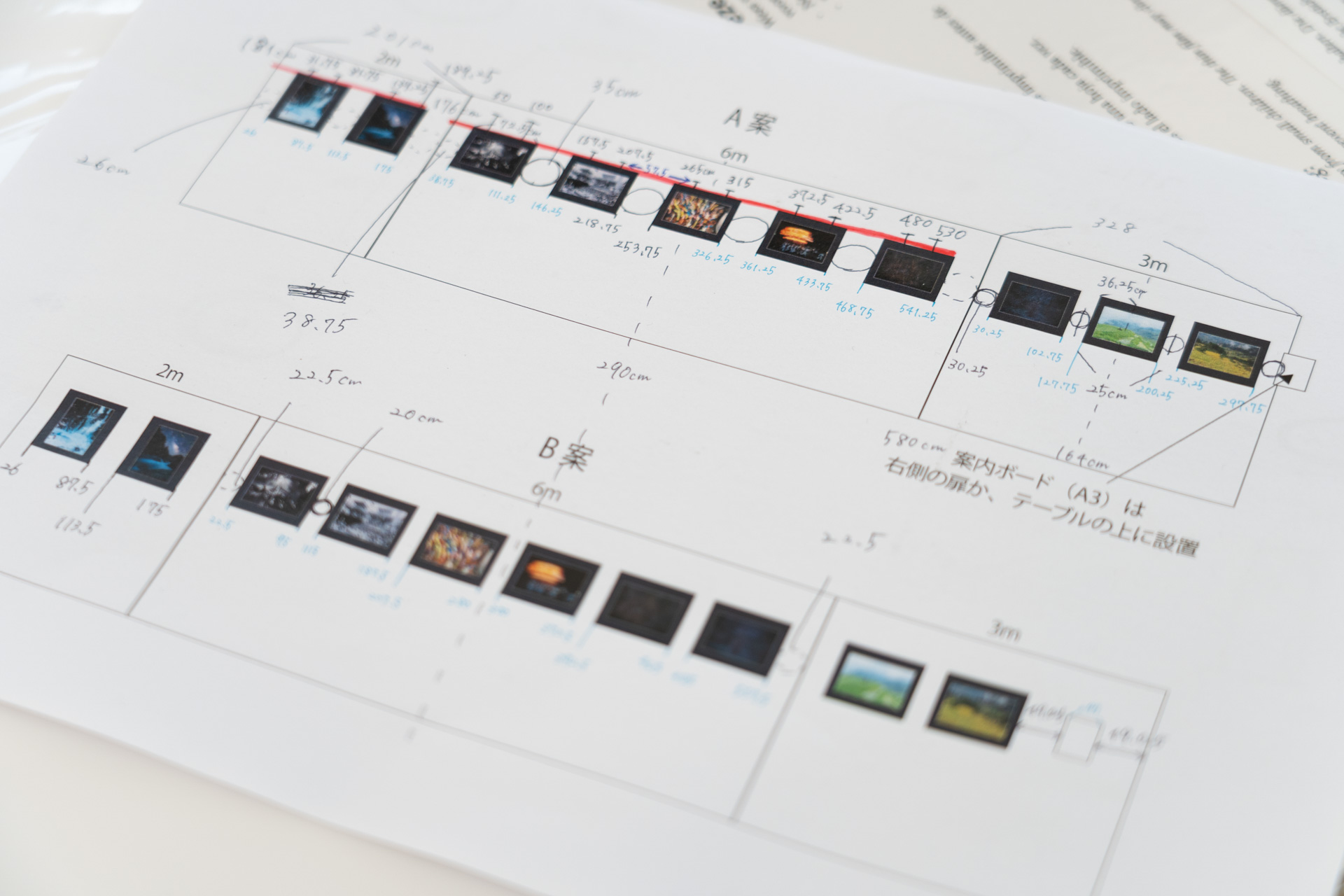 事前に作った図面に沿って設営していく