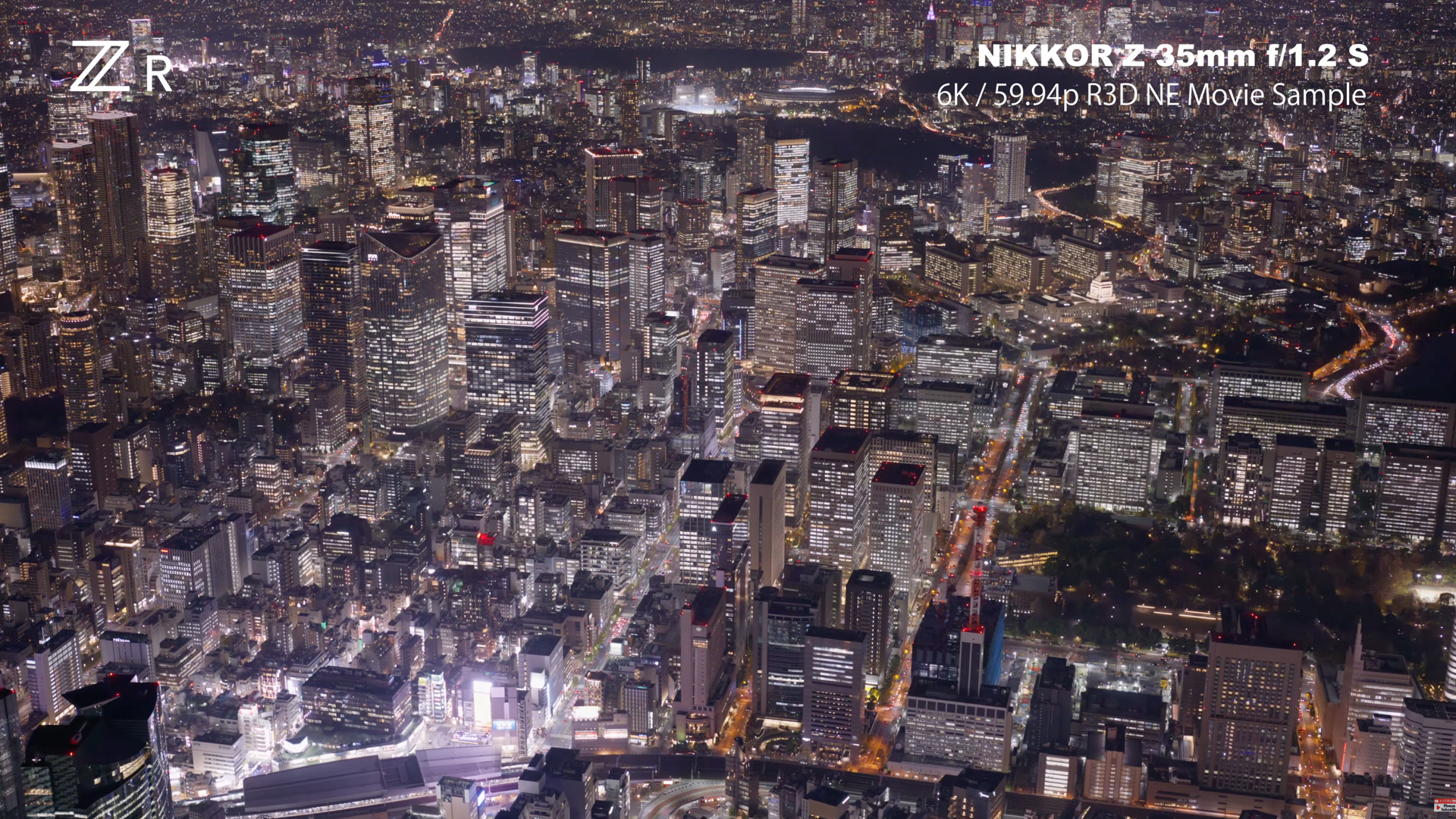 東京夜景空撮 Tokyo Night Skyline 4K | Nikon ZR Helicopter Aerial Footageより