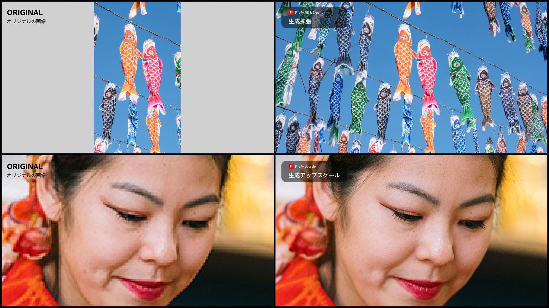 生成拡張、生成アップスケールといった編集も可能