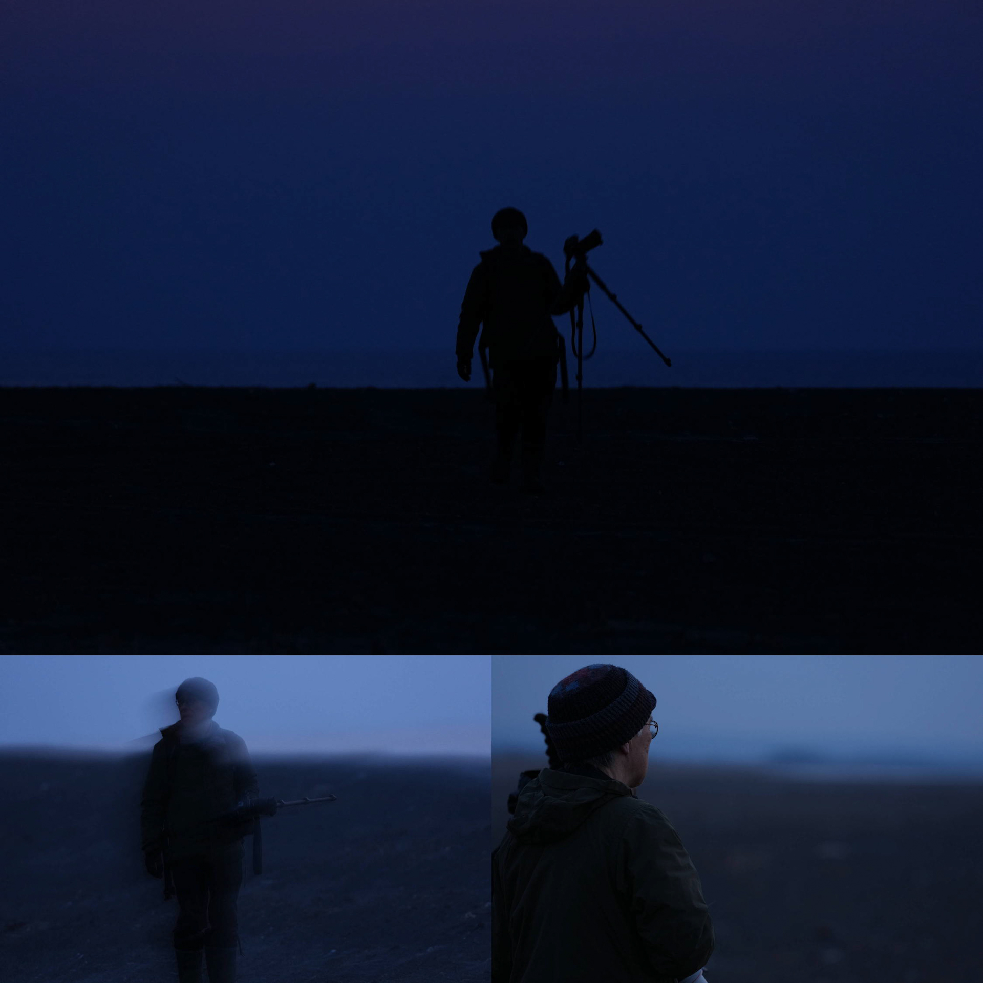 浦島先生、大津海岸にて