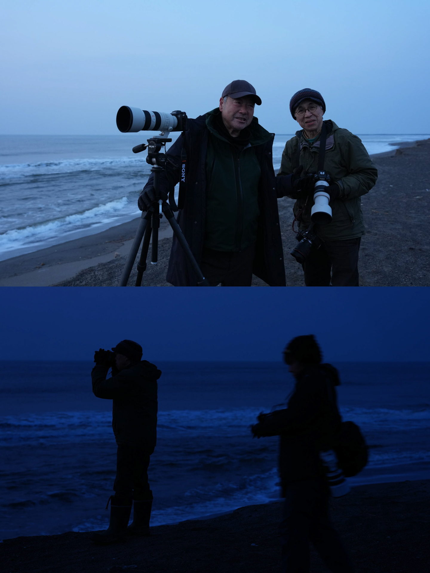 （上）浦島先生と（下）梅村さん、宇井さん