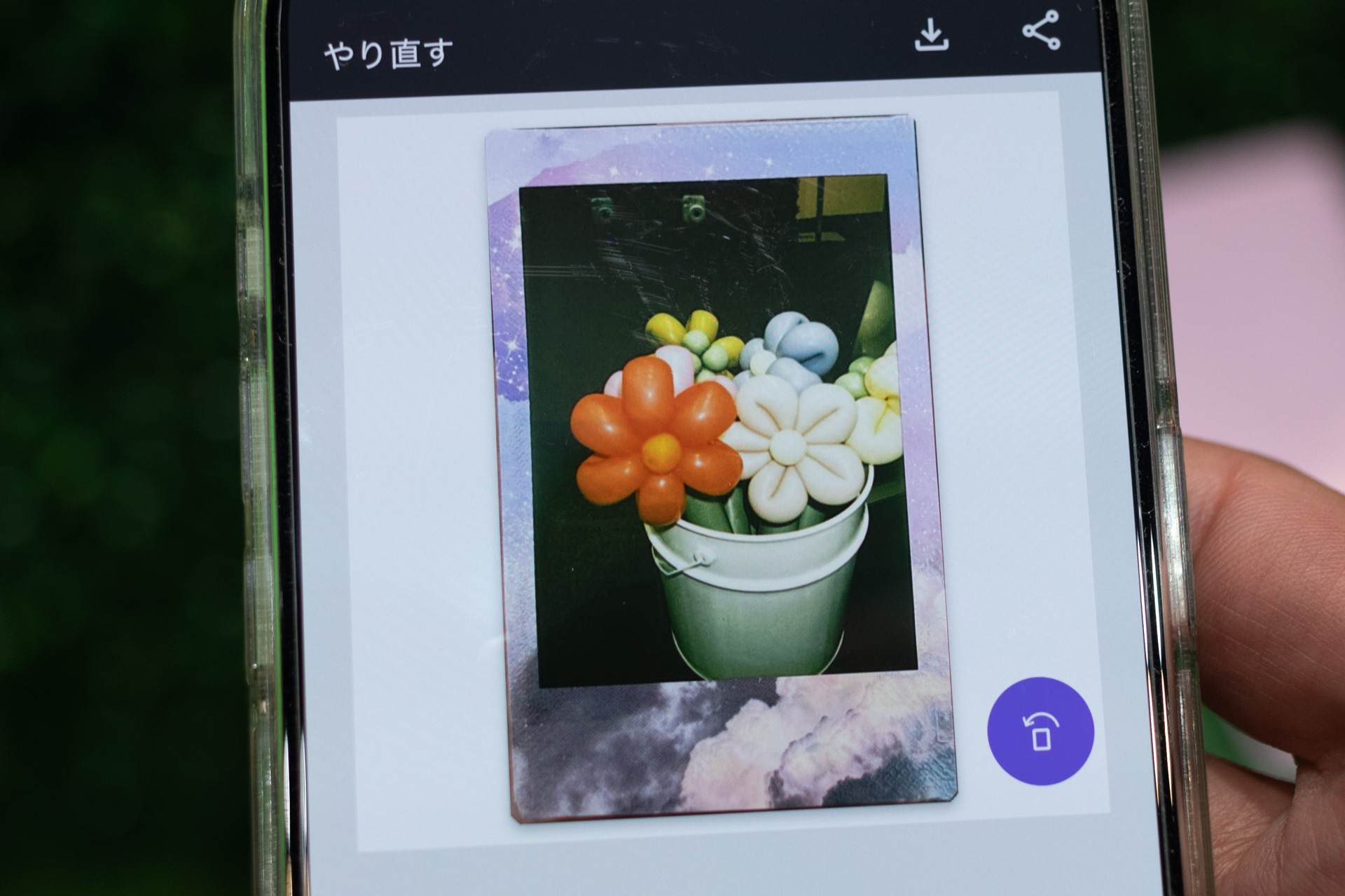 反射除去のスキャンをしたところ。上のスキャンにあった照明の反射が消えた