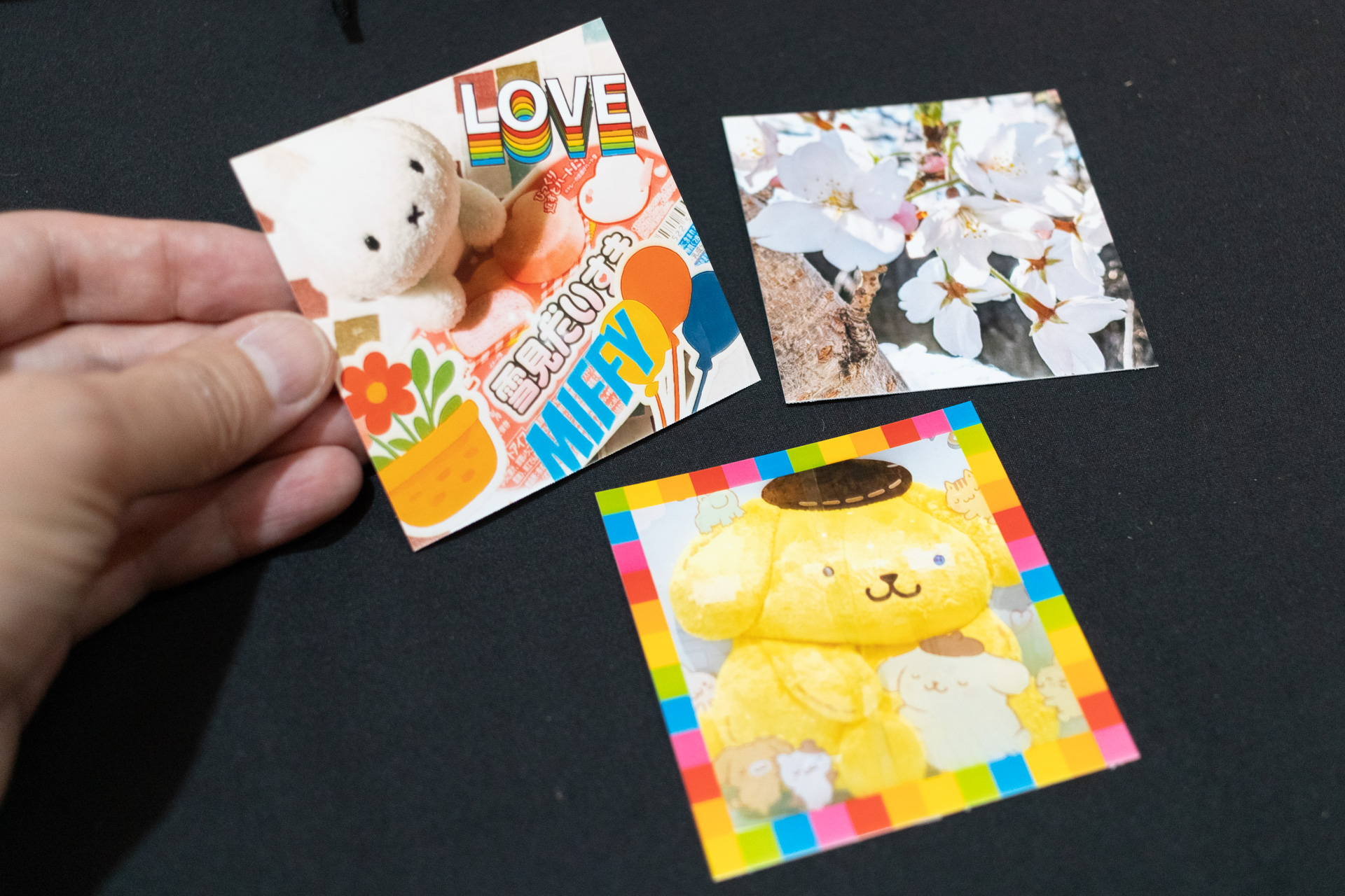 好きなテキストも入れられ、フォントも選択できる。桜の写真は自然な印象に仕上がった。また下の写真はフレームを適用したもの