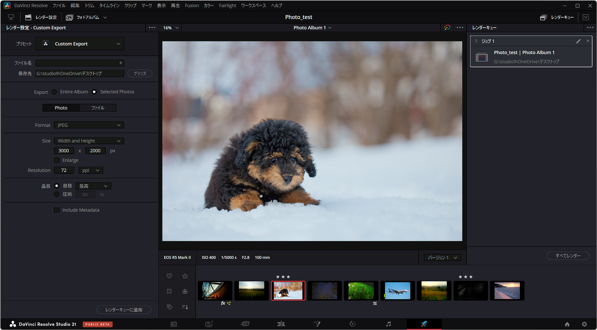 書き出し条件はプリセットとして記録もできる。複数のレンダーキューを作って一気に書き出すことも可能