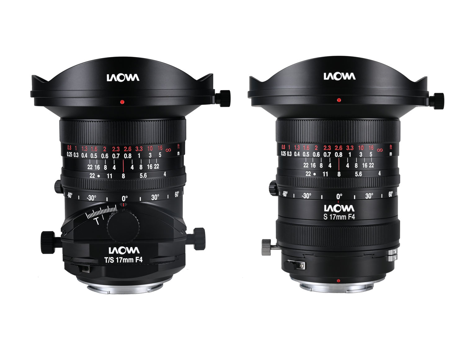 LAOWA 17mm F4 Zero-D Tilt-Shift（左）とLAOWA 17mm F4 Zero-D Shift（右）