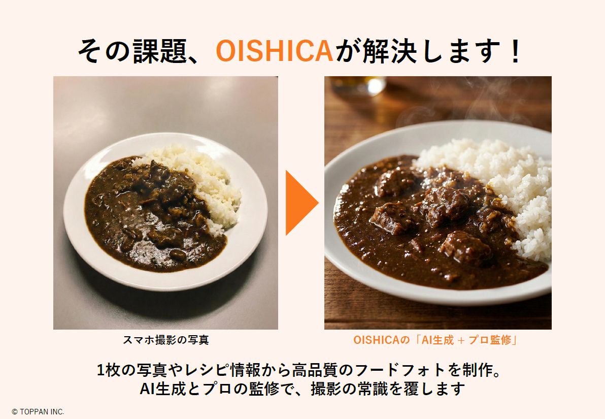スマートフォンで撮影した画像でも、高品質なプロが撮影したような写真に変換してくれる