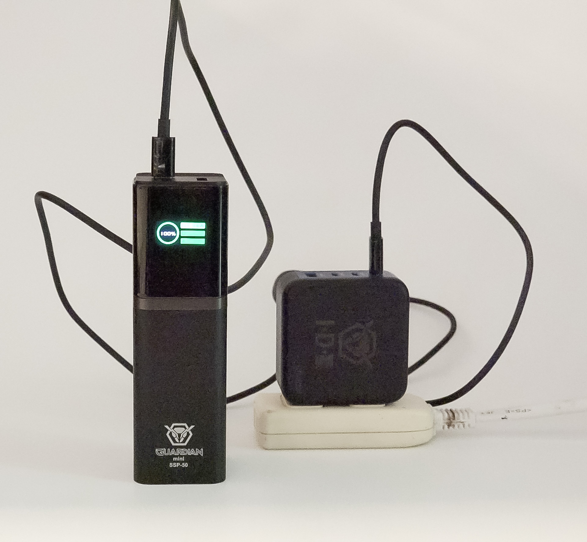 100%の状態。0%からの充電時間は25分30秒