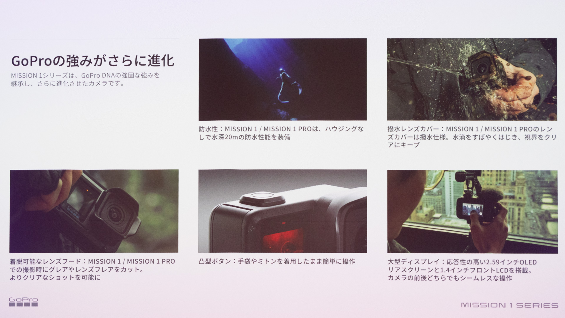 MISSION 1シリーズのタフネス性能