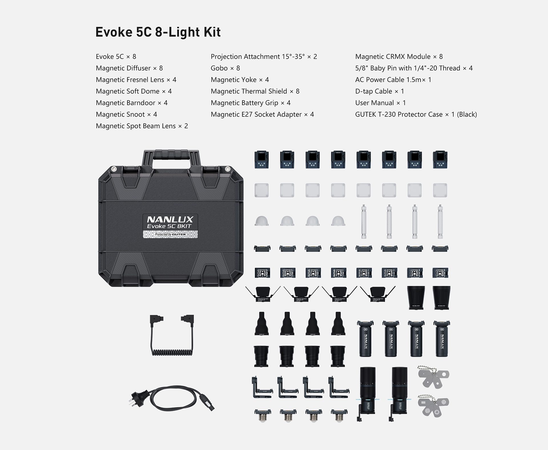 NANLUX Evoke 5C LED Full-color Spot Light 8Kit