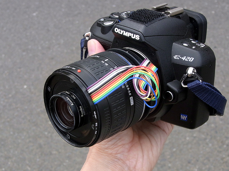 <b>こちらは、前回「ZUIKO DIGITAL 14-45mm F3.5-5.6」を改造して作った「リバースマクロ 14-42mm」</b>