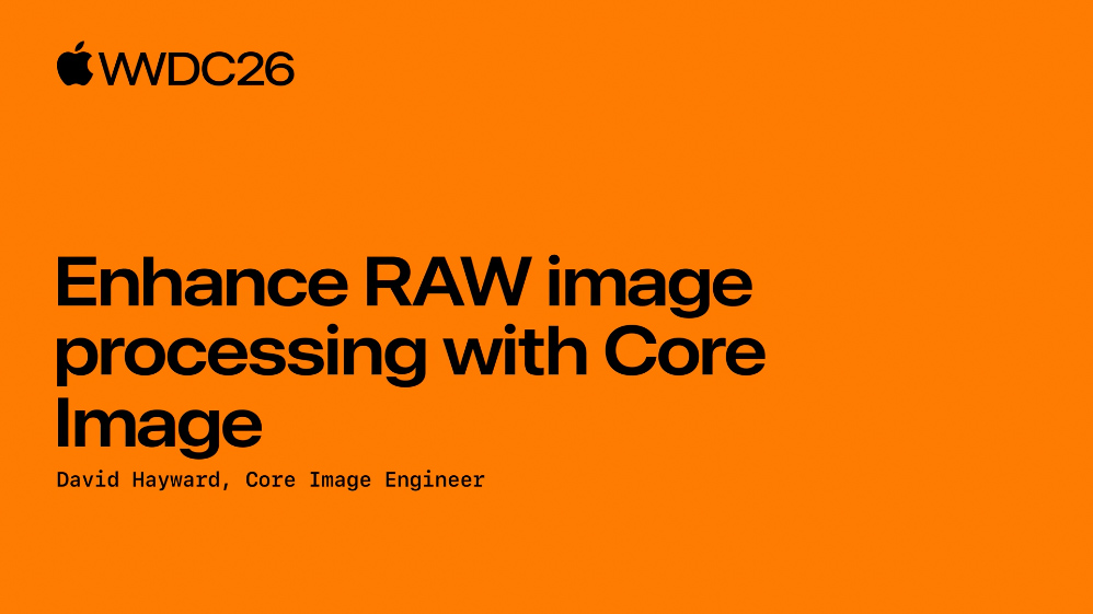 Appleが公開した動画「<a href="https://www.youtube.com/watch?v=DaFkjE2EO6A" class="n exclude_deliver  apple">WWDC26: Enhance RAW image processing with Core Image </a>」より（以下同）