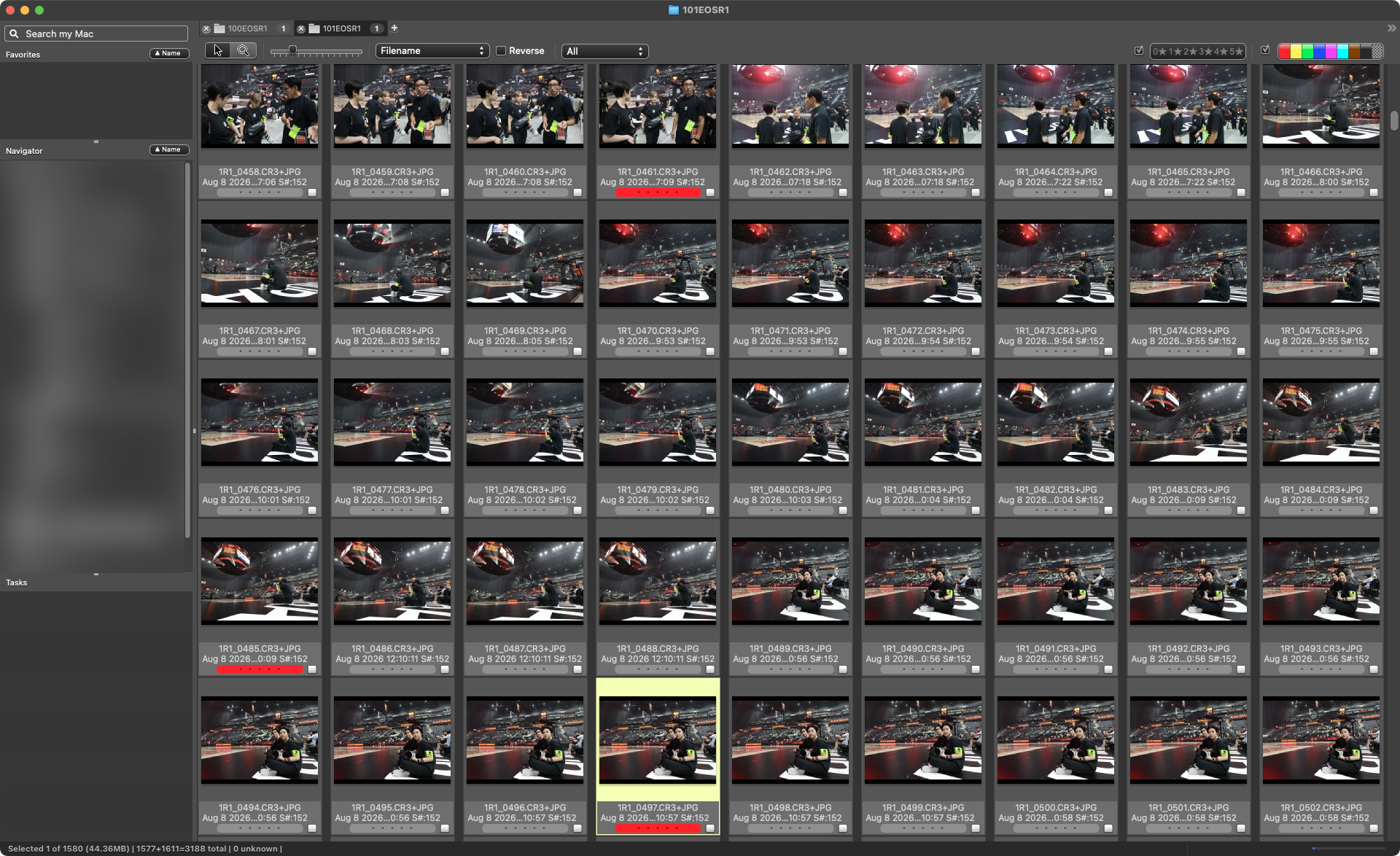 Photo Mechanic。大量の写真を高速で表示できるためスポーツカメラマンの業界標準ソフトになっている