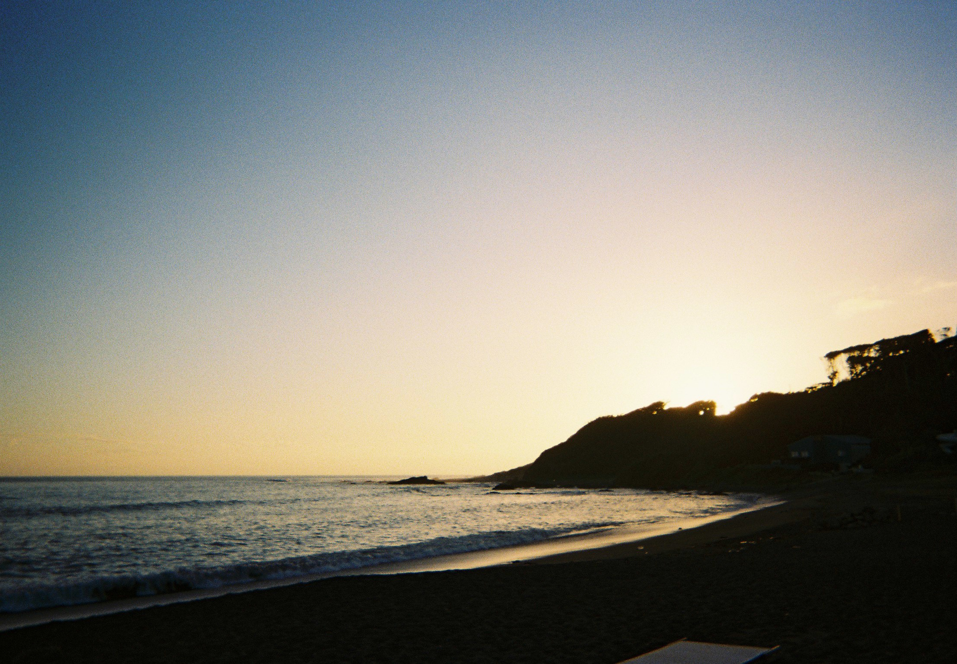 夕景のグラデーションの美しさはさすがフィルム