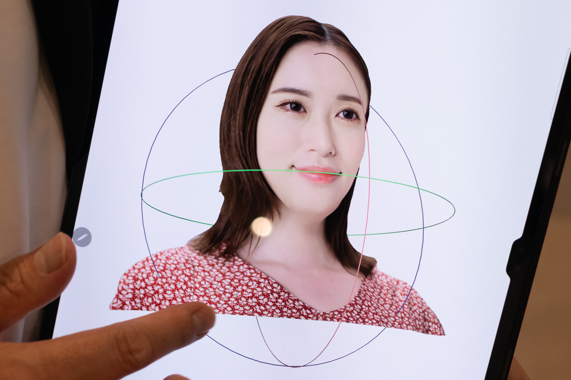 アプリで3Dデータを閲覧しているところ