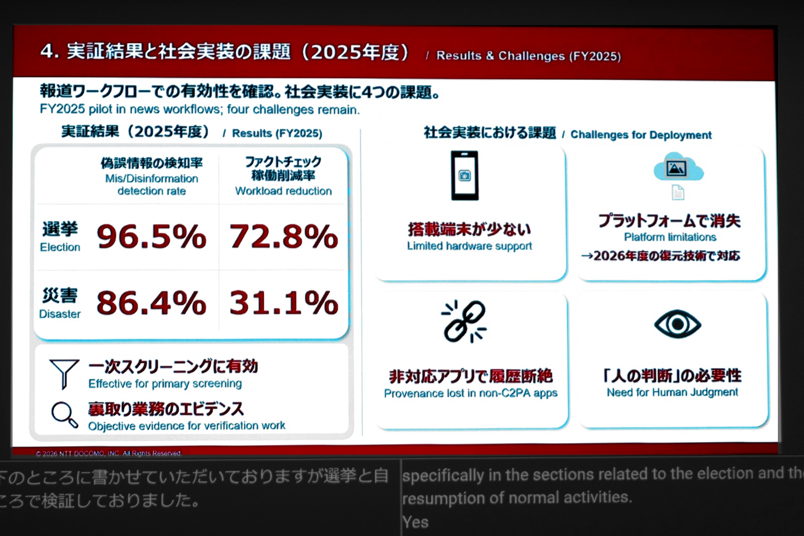 ドコモのC2PAを使った報道ワークフローでの実証。今後はさらなる課題の解決を図る