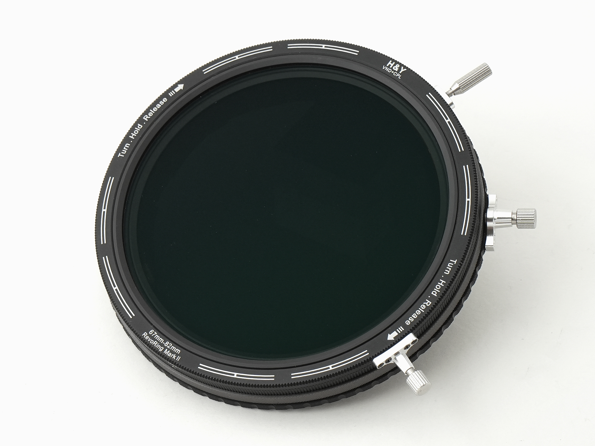 REVORING Vari ND CPL。H&Yの出世作ともいえる「REVORING」に、可変NDフィルターとCPLフィルターを組み込んでいる