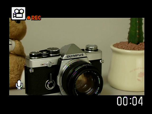 <b>HD動画の撮影画面</b>