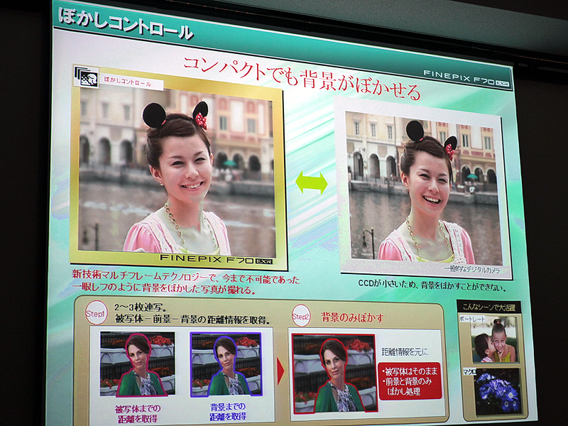 <b>自然に背景のみをぼかすことができる</b>