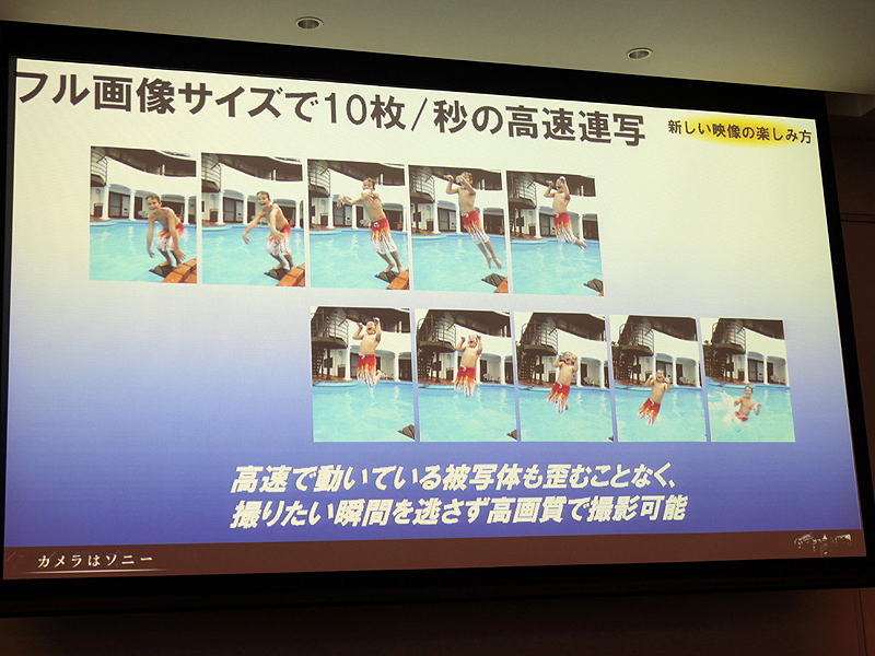 <b>CMOSの高速読出しを活かして、フル画素での10コマ/秒連写が可能</b>