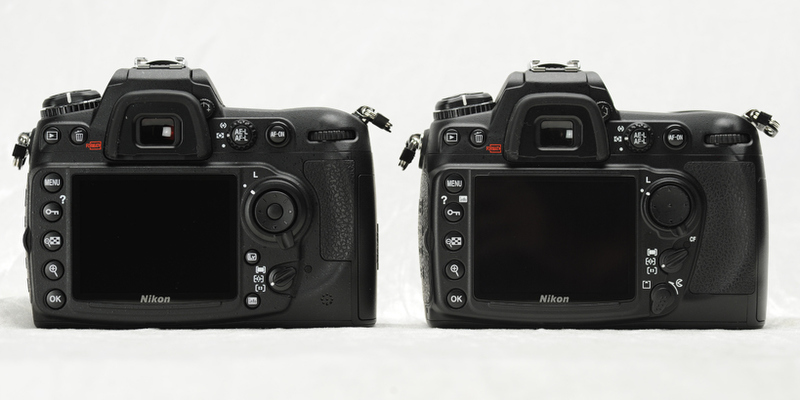 <b>だが、背面に関してはマルチセレクターのボタン形状やライブビューボタン、infoボタンの新設など細部に違いが見られる</b>