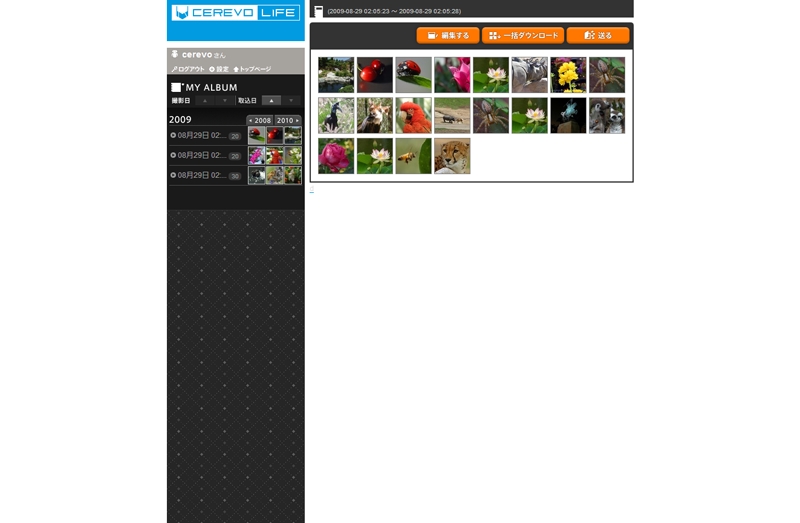 <b>アップロードされた写真の一括ダウンロードに対応</b>