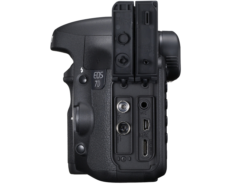 <b>端子部。外部マイク端子を備えた</b>