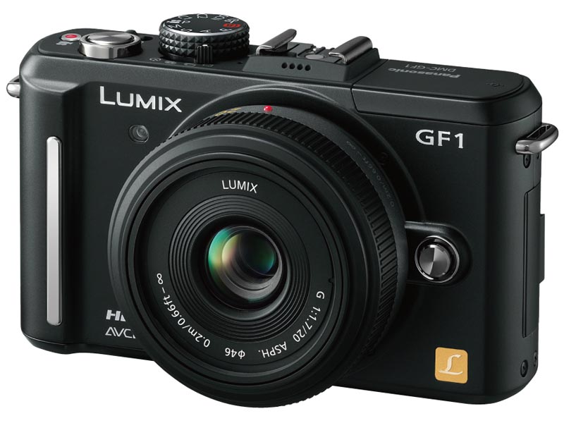<b>LUMIX DMC-GF1にレンズキットのLUMIX G 20mm F1.7 ASPH.を装着したところ</b>
