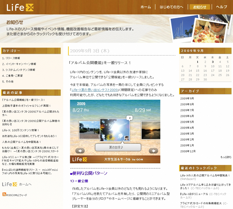 <b>アルバムをブログに貼り付けられる</b>