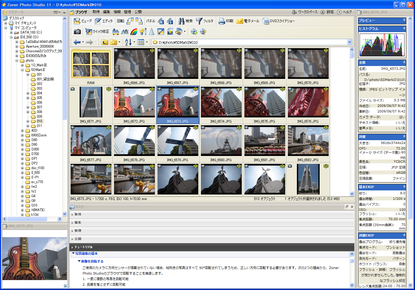 <STRONG>Zoner Photo Studio 11。画面内のウィンドウはカスタマイズ可能だ</STRONG>