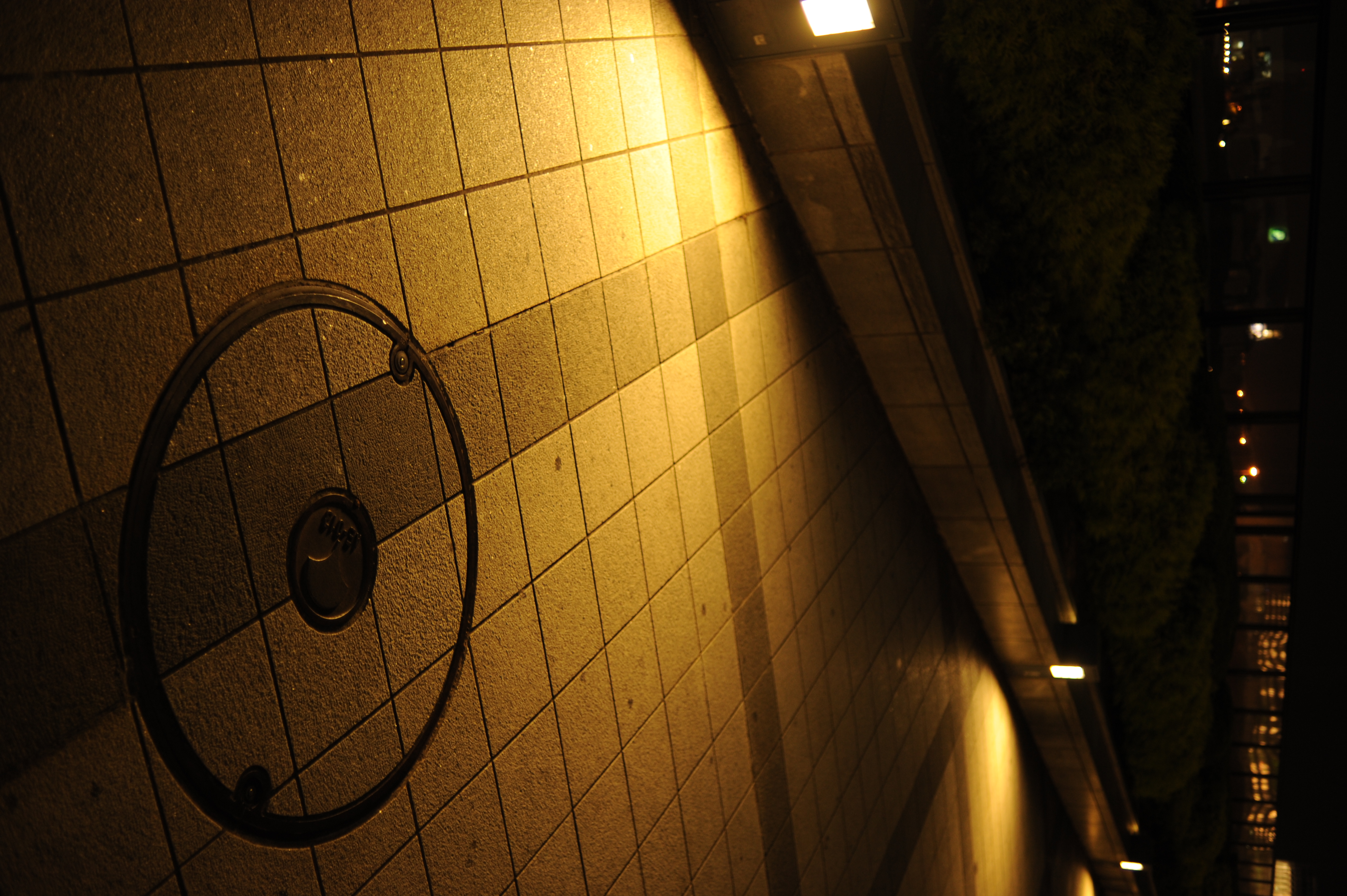 <b>首都高速湾岸線をまたぐウエストパークブリッジの上。歩いていると暗いのに、路面を照らす灯りだけで十分撮れたりする<br>D700 / Ai AF Nikkor 35mm F2 D / 4,256×2,832 / 1/15秒 / F2 / 0EV / ISO560 / WB:晴天</b>