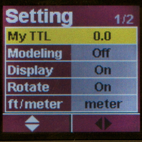 <b>SettingではマイTTLやモデリング発光の有無などを設定できる</b>