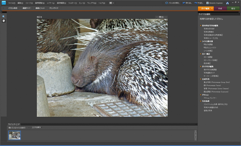 <b>処理方法を指定しながら補正・調整を行なう「ガイド編集」。画像補整のやり方がわからないという初心者には便利な機能といえそうだ</b>