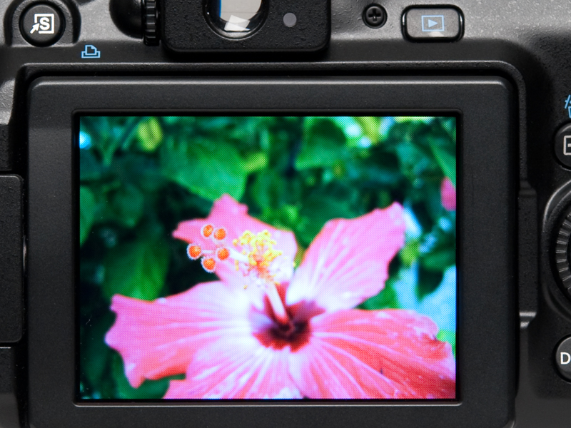 <span class="Apple-style-span" style="border-collapse: separate; color: rgb(0, 0, 0); font-family: 'MS PGothic'; font-size: medium; font-style: normal; font-variant: normal; font-weight: normal; letter-spacing: normal; line-height: normal; orphans: 2; text-indent: 0px; text-transform: none; white-space: normal; widows: 2; word-spacing: 0px;"><span class="Apple-style-span" style="border-collapse: collapse; font-size: 13px; font-weight: bold;">2.8型約46.1万ドットのクリアライブ液晶V。視野角は広く、多少斜めからでも見にくさを感じることはない</span></span>