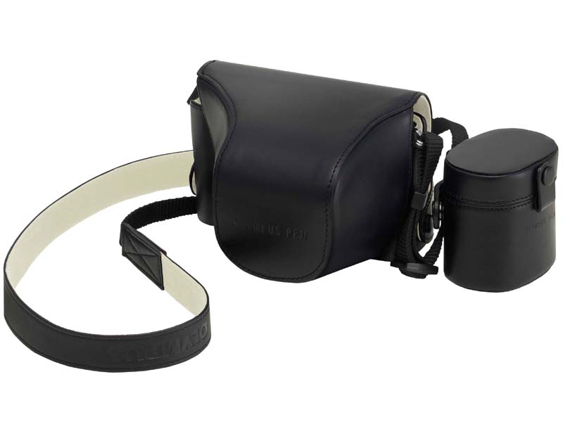 <b>本革ボディジャケット&amp;レンズケースセット「CS-12BLMBLK」、本革小物ケース「CS-16BLK」、本革ショルダーストラップ「CSS-S111LBLK」の使用例</b>