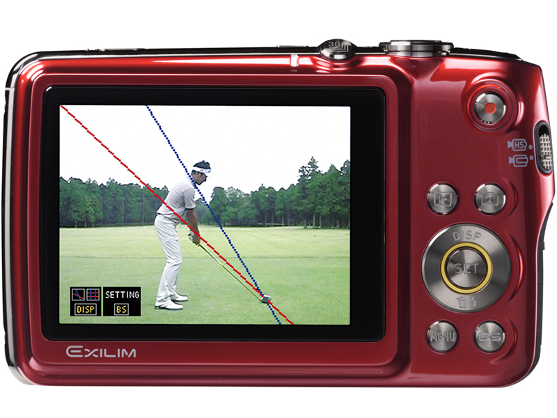 <b>飛球線後方からのスイングチェック画面</b>