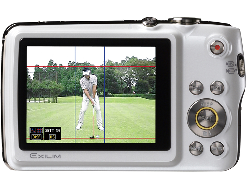 <b>プレー者正面からのスイングチェック画面</b>