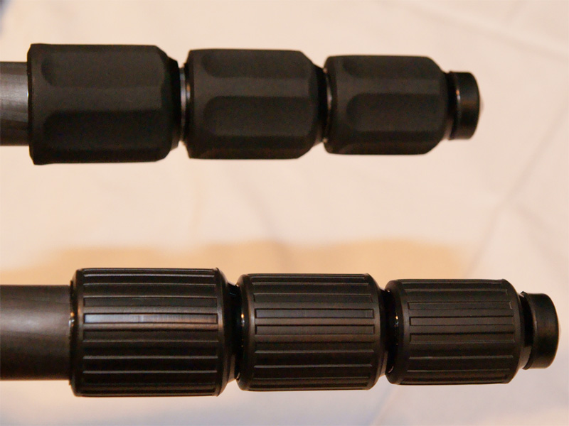 <b>従来製品のレッグロックグリップと比較。半回転で行なうロック操作がよりスムーズになった</b>