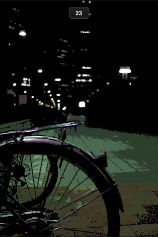 <b>スケッチ風の処理を適用しているところ</b>