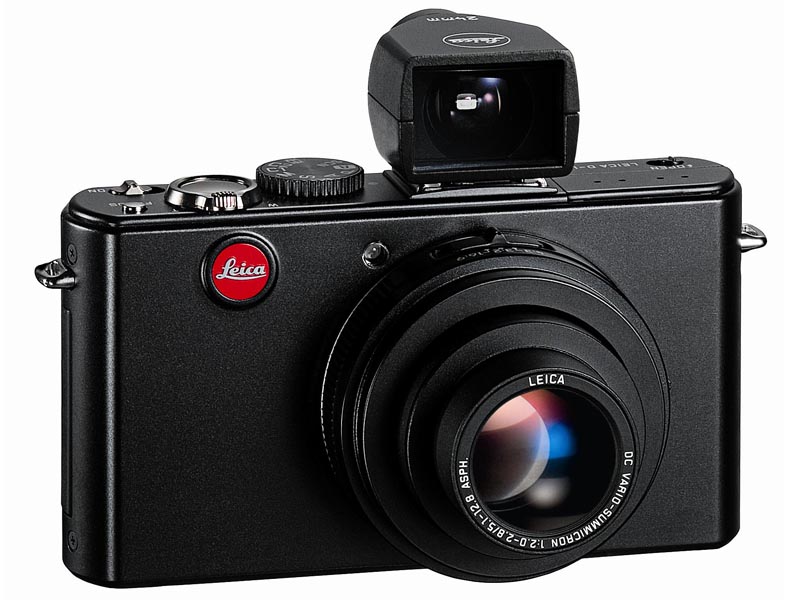 <b>D-LUX4。オプションの外付けファインダーを装着した状態</b>