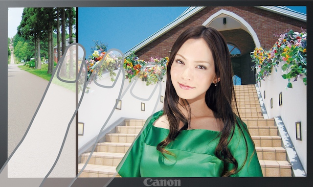 <b>再生画面の例。指で送ることが可能</b>